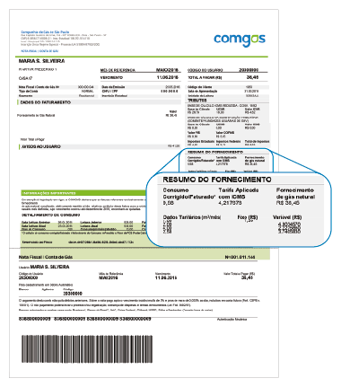Entenda sua conta: como é calculada sua conta de gás? 2 Boleto da conta do gás